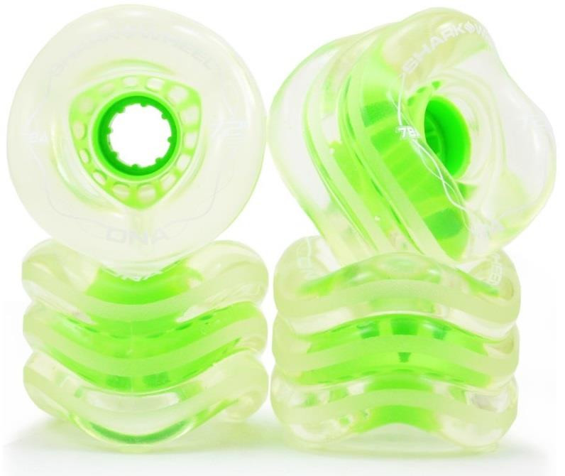 SHARK WHEELS "DNA" 72mm/78a clear with green hub