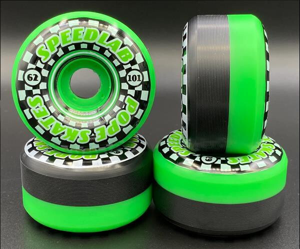 SPEEDLAB Wheels Speedsters 62mm/101A CP23mm Green/Black split