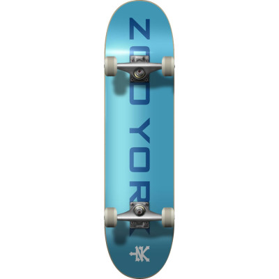 Zoo York OG 95 Logo Block Skateboard Komplettboard (8" - Blau/Weiß)