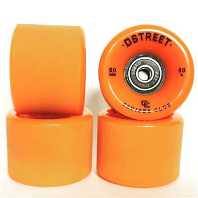 D-Street Cruiser Wheels 80A 60mm orange + free bearings