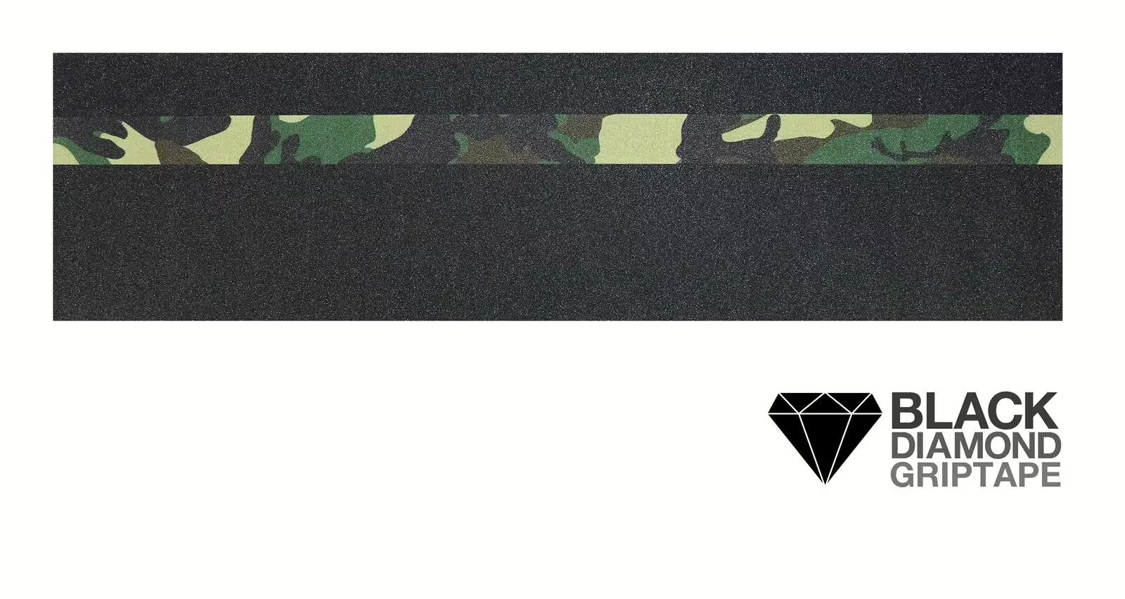 Black Diamond Griptape 9" x 33" Skateboard sheet Woodland Camouflage