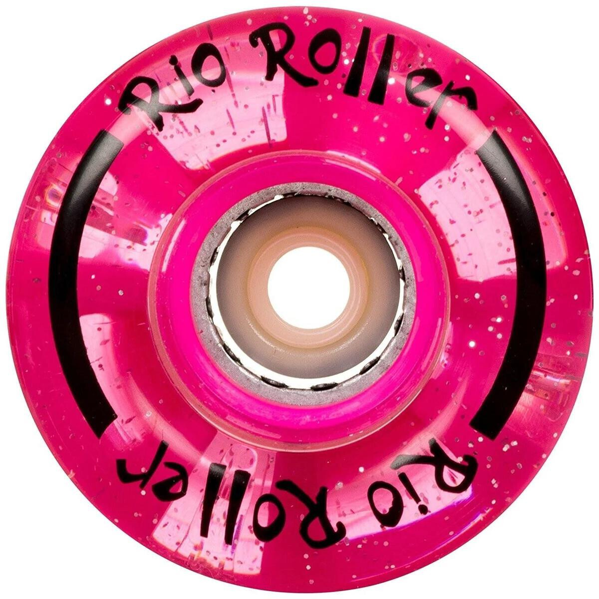 Rio Roller Light Up LED Wheels 58mm 82A Rosa Glitzer