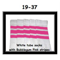 19 SKATERSOCKS white style 19-037 bubblegum pink stripes