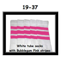SKATERSOCKS 19" white style 19-037 bubblegum pink...