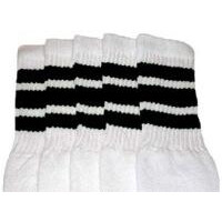 22" SKATERSOCKS white style 22-001 black stripes 