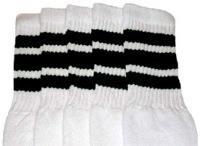 SKATERSOCKS 22" white style 22-001 black stripes