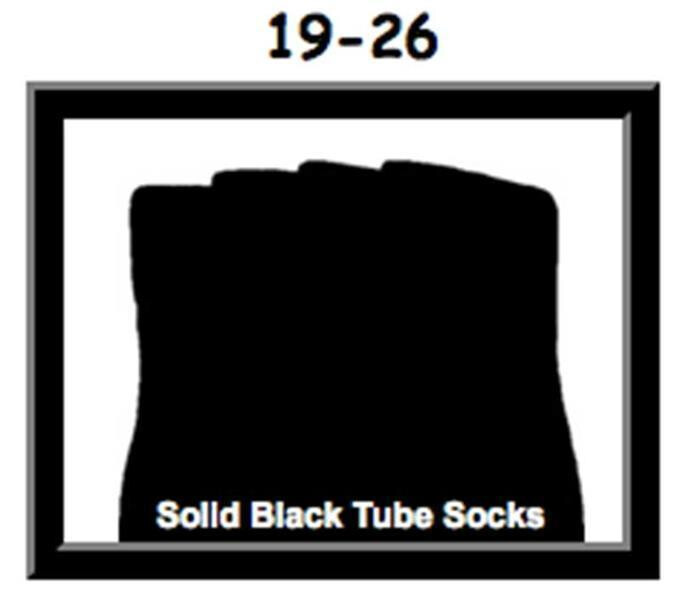 SKATERSOCKS 19" black style 19-026 plain black