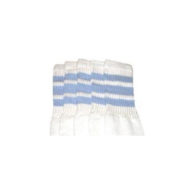 SKATERSOCKS 22" white style 22-010 baby blue stripes