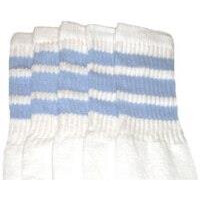 SKATERSOCKS 22" white style 22-010 baby blue stripes