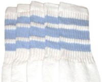 22" SKATERSOCKS white style 22-010 baby blue stripes