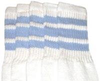 SKATERSOCKS 22" white style 22-010 baby blue stripes