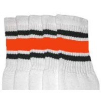 22" SKATERSOCKS white style 22-011 black/orange/black