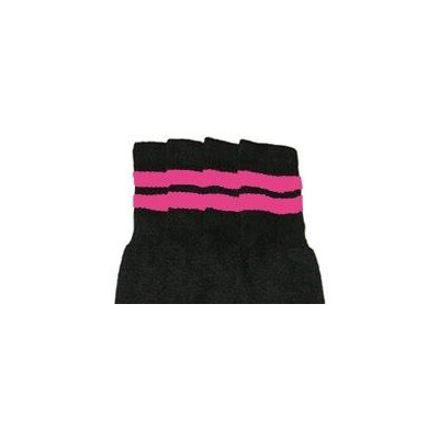 SKATERSOCKS 22" black style 22-012 bubblegum pink stripes