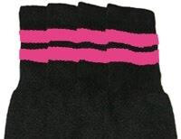 SKATERSOCKS 22" black style 22-012 bubblegum pink stripes