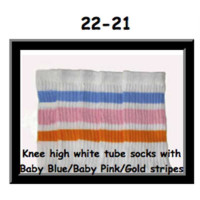 22 SKATERSOCKS white style 22-021 baby blue/baby...