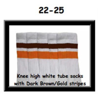 22 SKATERSOCKS white style 22-025 dark brown/golden stripes