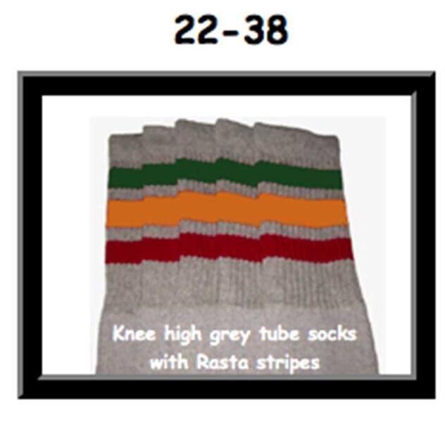SKATERSOCKS 22" grey style 22-038 rasta stripes