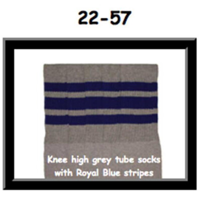 SKATERSOCKS 22" grey style 22-057 blue stripes