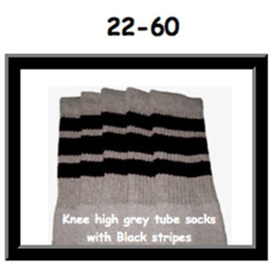22 SKATERSOCKS grey style 22-060 black stripes 