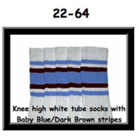 22" SKATERSOCKS white style 22-064 baby blue/dark...