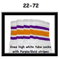 22 SKATERSOCKS white style 22-072 purple/gold stripes