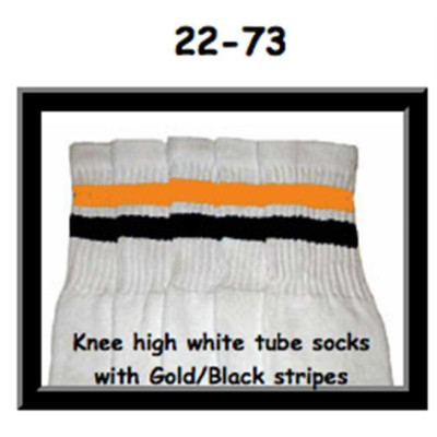 22 SKATERSOCKS white style 22-073 gold/black stripes