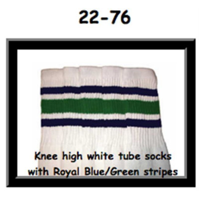 22 SKATERSOCKS white style 22-076 blue/green stripes