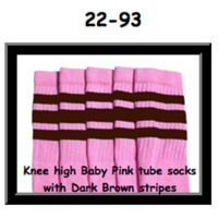 SKATERSOCKS 22" babypink style 22-093 dark brown...