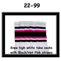 22" SKATERSOCKS white style 22-099 black/hot...