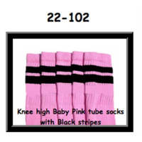 22 SKATERSOCKS babypink style 22-102 black stripes
