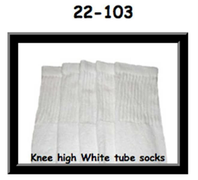 22" SKATERSOCKS white style 22-103 plain white
