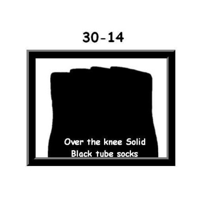 30" SKATERSOCKS black style 30-14 plain black 