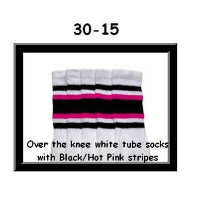 30 SKATERSOCKS white style 30-15 black/hot pink