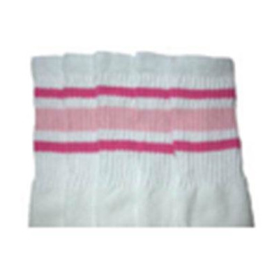 35 SKATERSOCKS white style 35-03 bubblegum pink/baby pink stripes