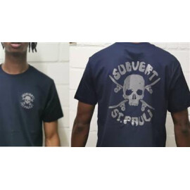 navy mit silbergrauem Druck